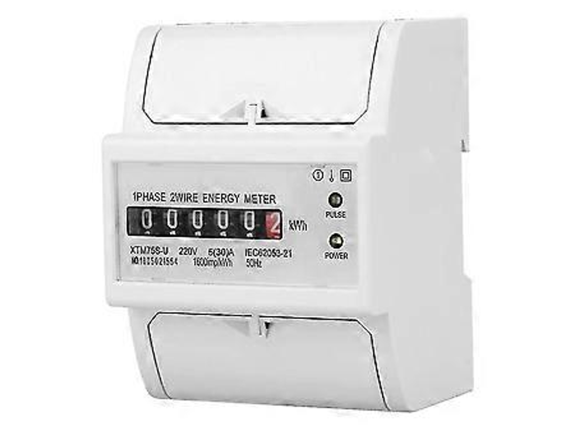 Medidor elétrico de trilho DIN 220V, medidor elétrico digital monofásico com 2 fios e 4 pinos, medidor elétrico IC XTM75S U kWh Brilvibera