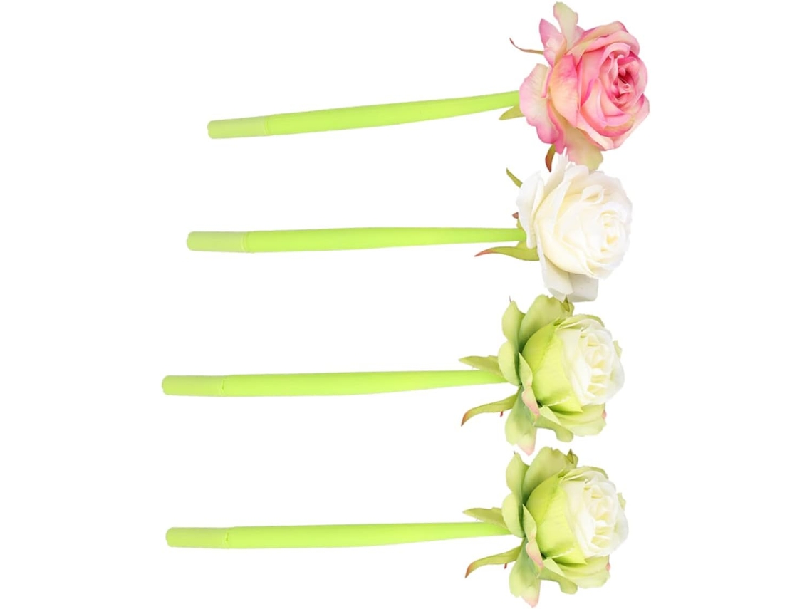 Conjunto De 4 Canetas Em Gel Criativas Com Estampa Floral, Ponta 0,5