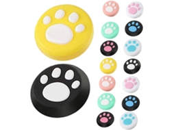 Protetores De Joystick Oled Para Switch, Conjunto De 16 Unidades, Com Design De Pata De Gato, Antiderrapantes E Coloridos Gokoco