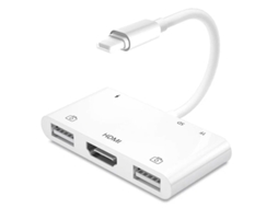 Adaptador Hdmi Para Iphone Hdmi Usb Hub Branco Yizhood