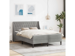 Vidaxl Estrutura De Cama Com Colchão Cinzento-claro 120 X 190 Cm