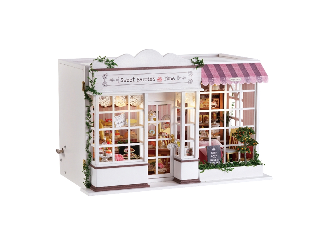 Maquete 3d Da Loja De Doces Berry Time, Com Luzes Led, 34x19x24 Cm