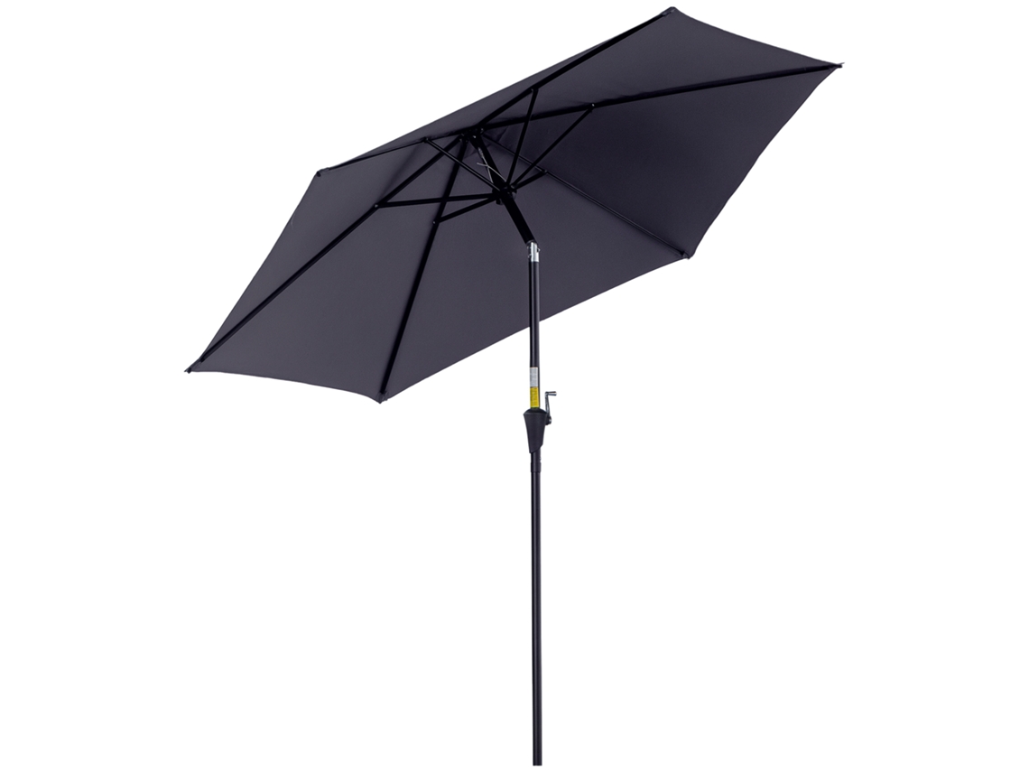Ombrellone 2.6x2.4 M, Inclinabile, Alluminio e Poliestere, Grigio e Nero, ZENCORE SERVICES