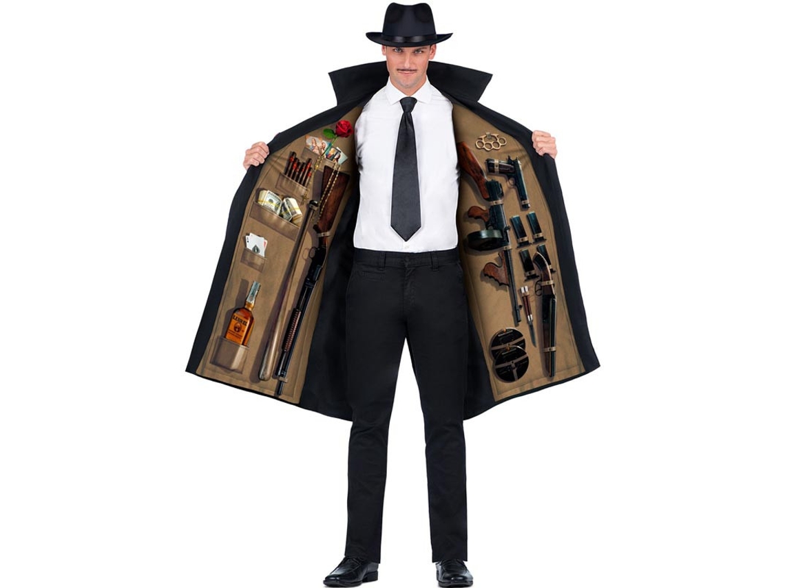Fato de mafioso dos anos 70 com chapéu para homem