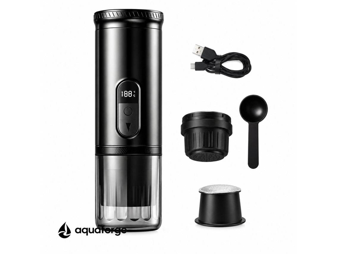 Máquina De Café Aquaforge Com 100 W E Ecrã Digital Para Café