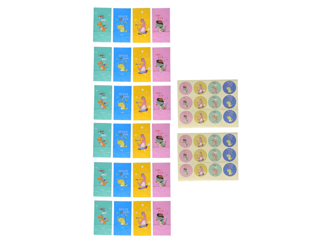 24 Sacolas Papel Degradáveis Coloridas Festas Presentes