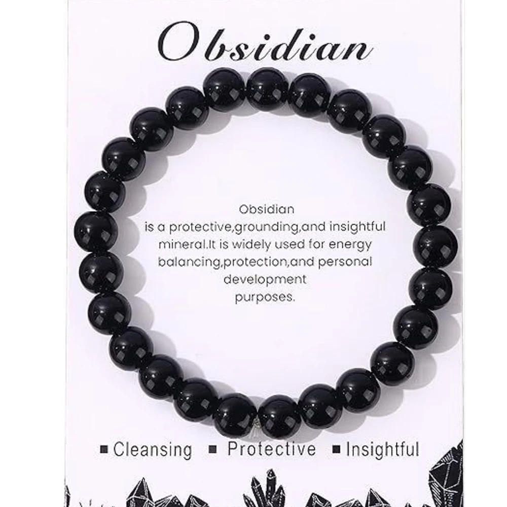Pulseira De Hematita Magnética Natural (obsidiana 21cm), Joia Para Meditação Dos Chakras