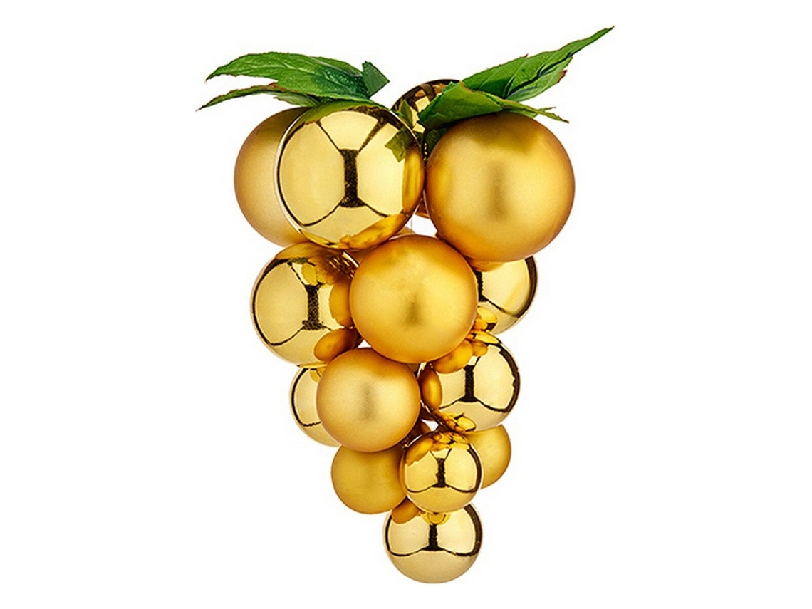 Bolas de Natal KRIST Grande Uvas Dourado Plástico