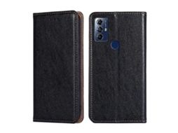 Capa De Celular Em Couro Magnético Com Acabamento Brilhante E Cor Sólida Para Motorola Moto G Play 2023.