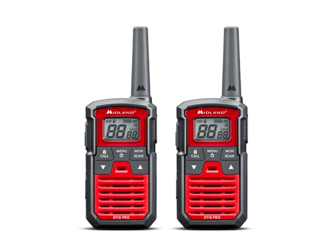 Walkie-Talkie MIDLAND XT10 Pro (Alcance até 4 km - Vermelho)
