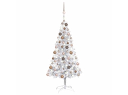 Vidaxl Árvore Natal Artificial Pré-iluminada C/bola 120cm Pet Prateado