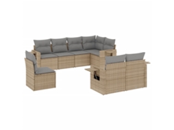 Garden Sofa Set, Garden Sofa Sets Vidaxl Bege Rattan / Vime (n/a)
