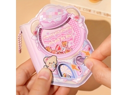 Mini Caderno com Estampa de Desenho Animado, 80 Páginas, Páginas em Branco Coloridas, Design Fofo e Compacto Rosa BRILVIBERA