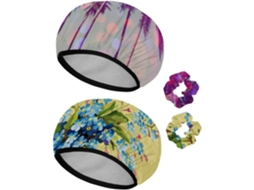 Conjunto De 2 Toucas Banho Reutilizáveis Com Elástico Para Cabelo, Touca De Banho Elástica Impermeável Para Cabelos