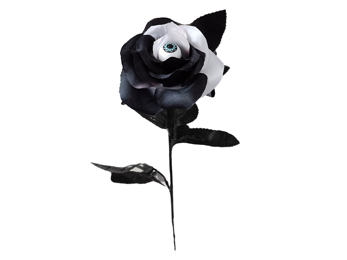 Rosa Artificial Com Olhos Para Decoração De Halloween