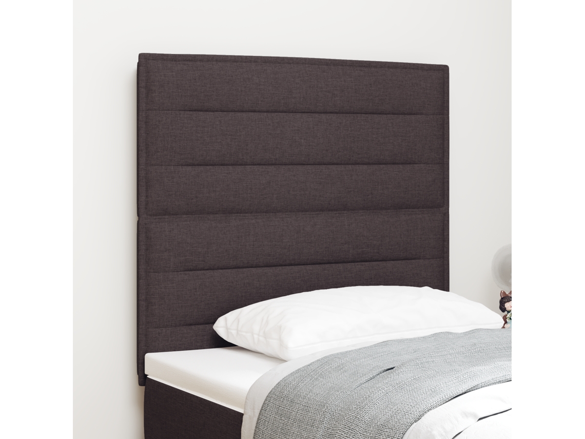 Cabecero Diseño Líneas Marrones Tela 80 cm