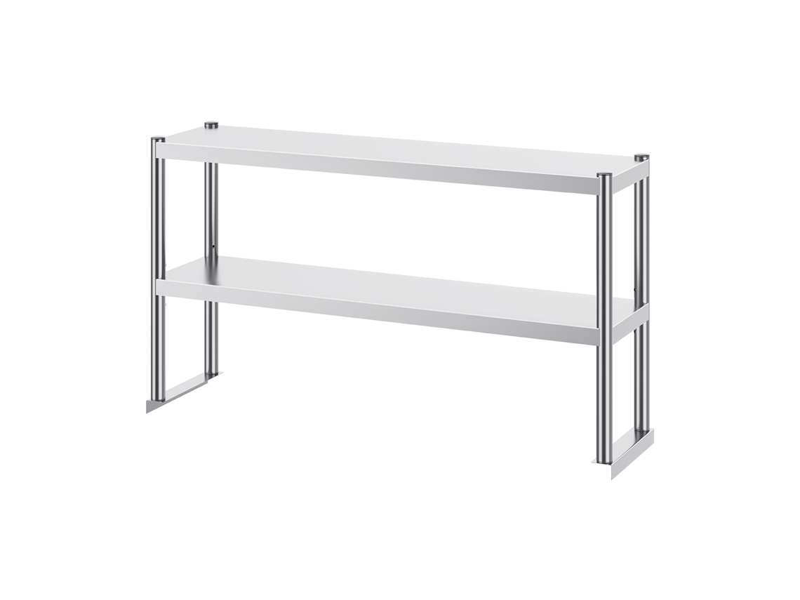 Prateleira Dupla De Aço Inoxidável Succebuy De 2 Níveis, 12 X 48 Polegadas, Para Mesa De Preparação