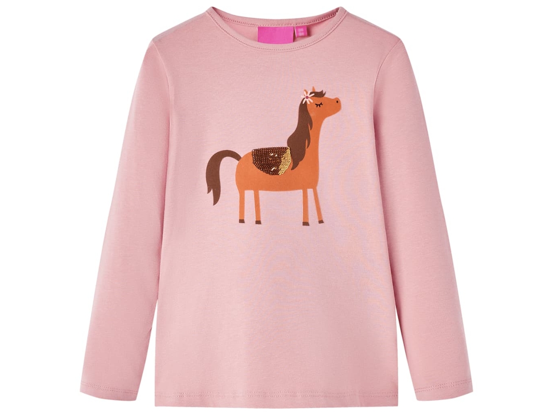 T-shirt De Manga Comprida Para Criança Rosa-claro 116