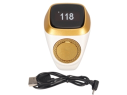 Aetheria anel Contador Eletrônico 18mm com Tela Digital 0,49in, Lembrete Vibração e Bluetooth 5.1 Branco
