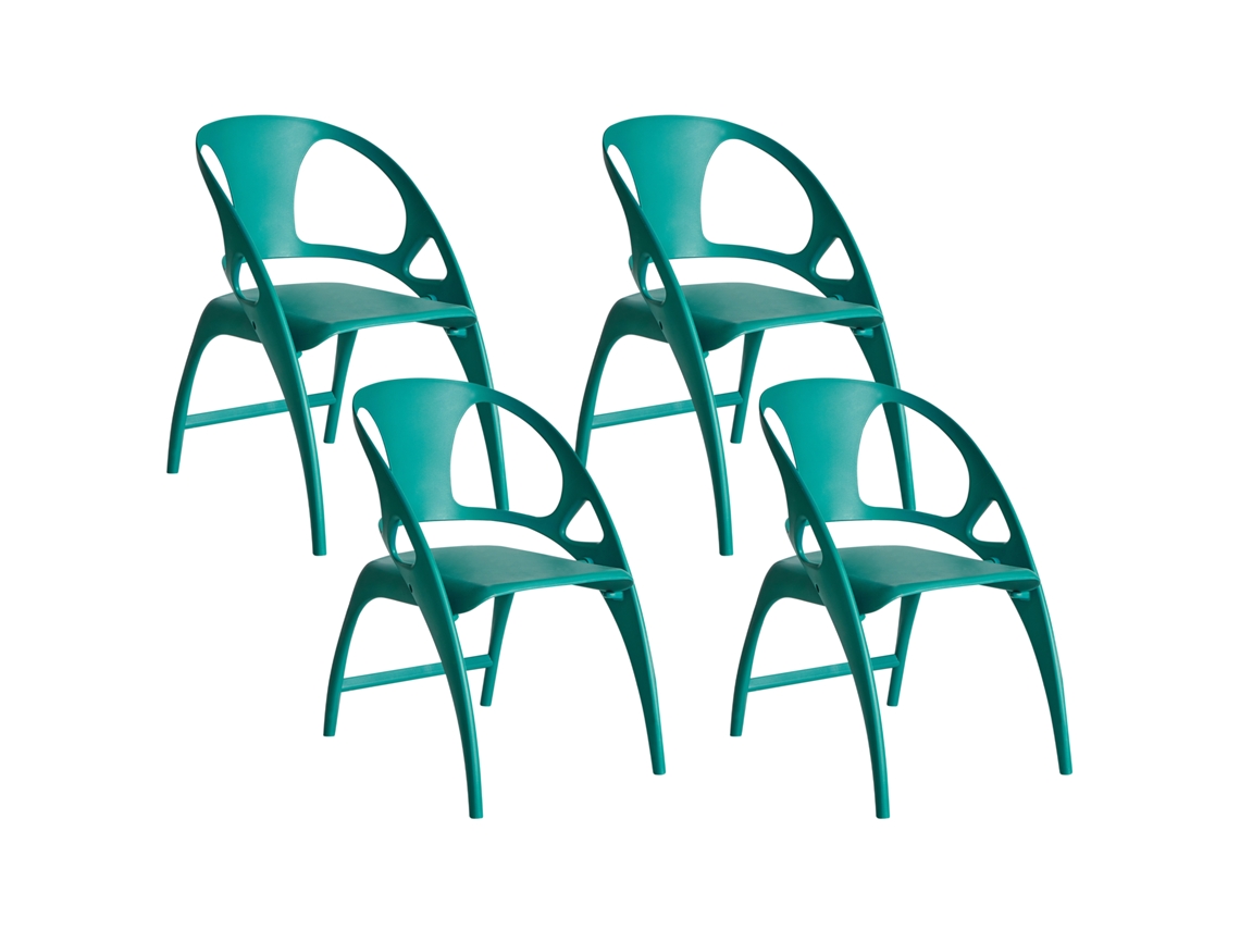 Sillas Plegables Para Interior Y Exterior Beliani Nemi De Polipropileno Verde 59x53x80
