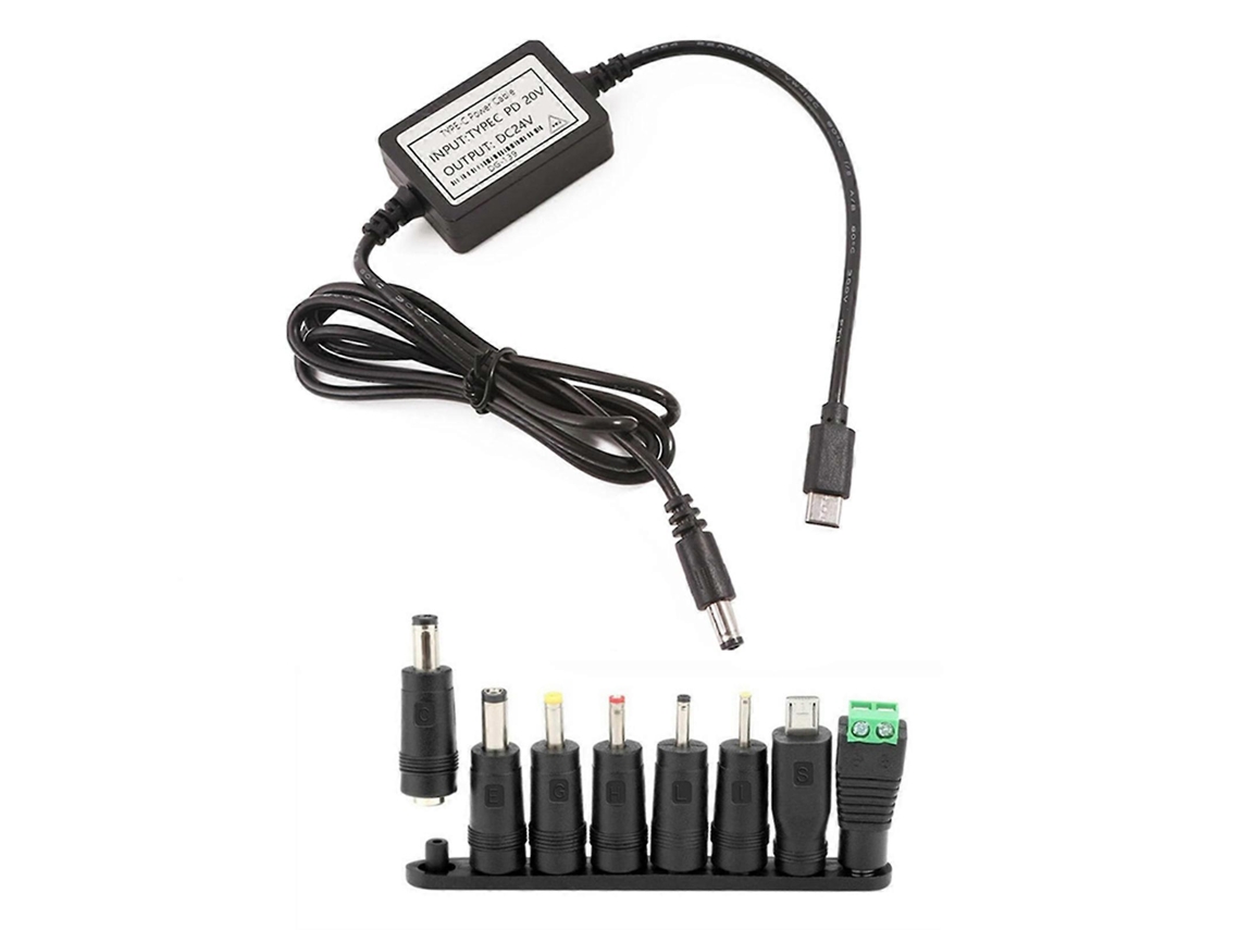 Lurelia Cabo Adaptador Usb-c, Conector Angular, Dc24v, 24 V, 120cm, Câmaras De Vigilância, Ligação Estável