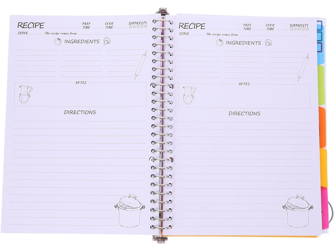 Carnet De Planificação De Receitas Modernas Em Papel E Plástico, Confortável De Ler E Agradável De Escrever