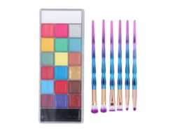 Set De Pintura Corporal De Pigmento Soluble Em Água Com 20 Cores E Pinceis