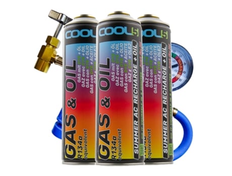 Kit De Refrigerante c/3x 2 Em 1 Cool5 Substituição Da Linha A/c R134a