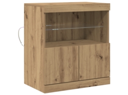 Conjunto 1 Aparador Led Vidaxl Bege Derivados De Madeira (60,5 X 37 X 67 Cm)