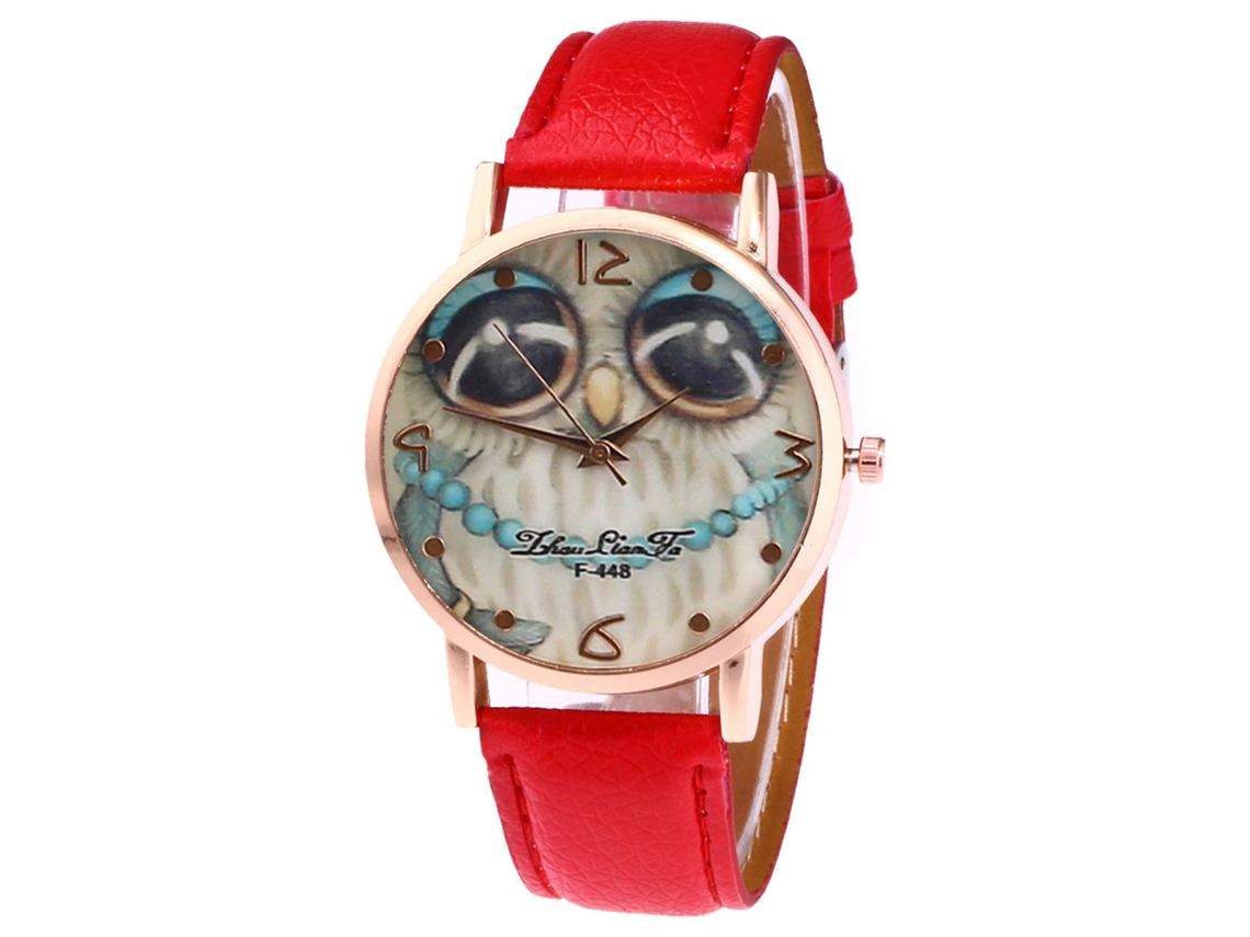 Relógio de pulso unissex casual Zhoulianfa com pulseira de couro PU (vermelho)