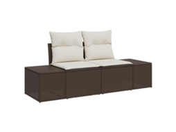 Conjunto 1 Sofá Exterior Vidaxl Castanho Vime Pe (184 X 62 X 69 Cm)