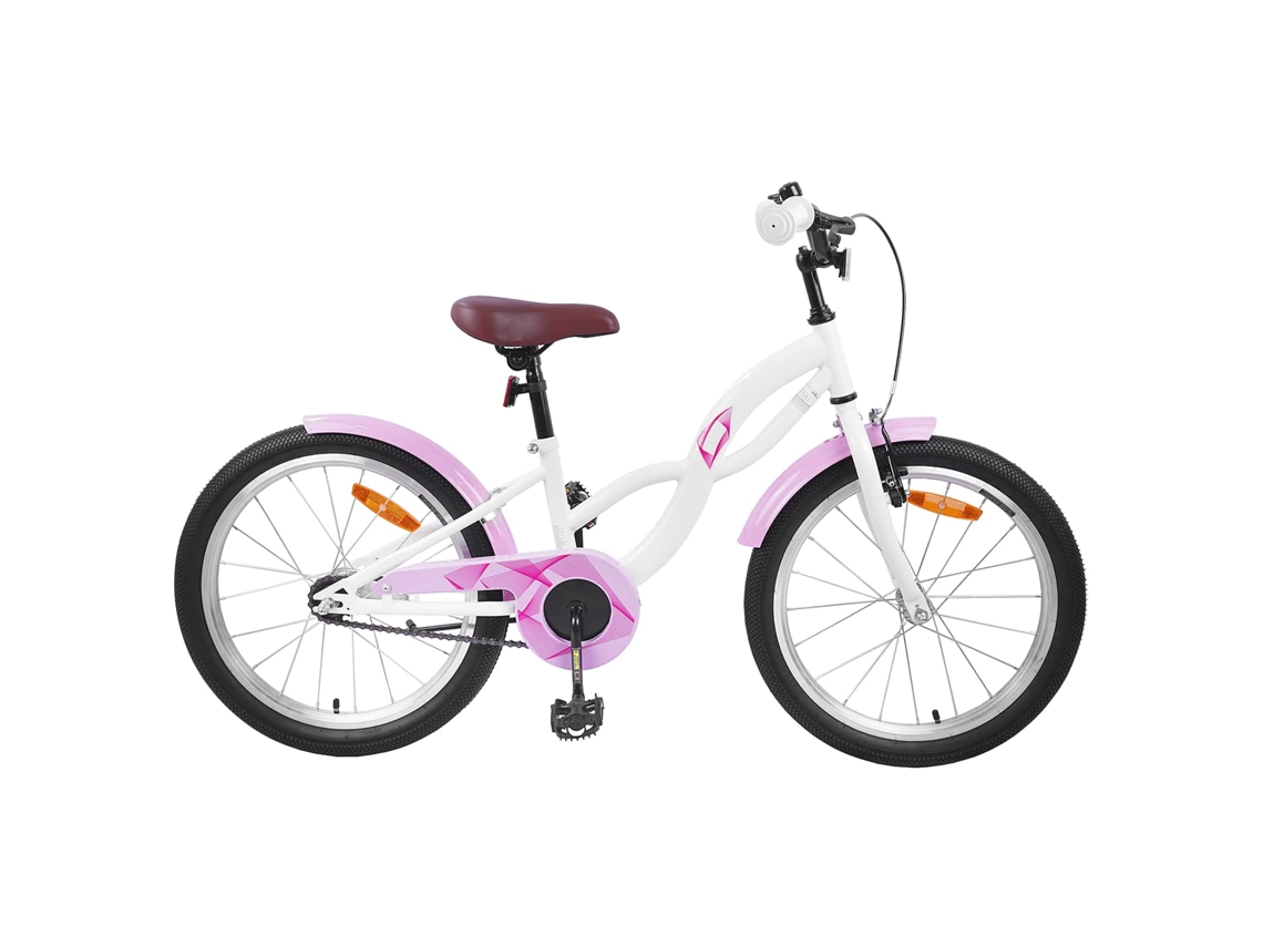 Vidaxl Bicicleta Infantil 18 Polegadas Para 5-7 Anos Branco