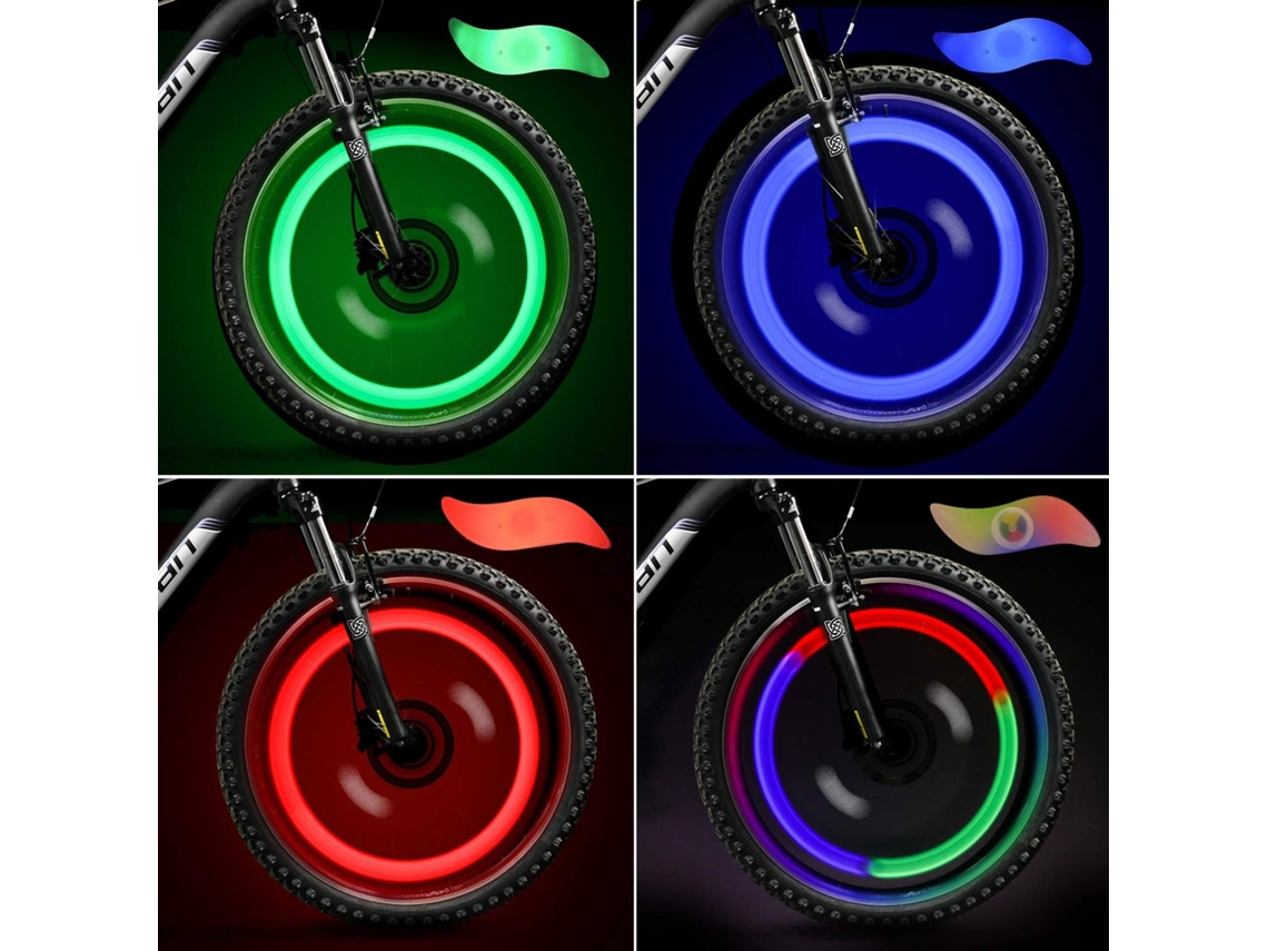 Conjunto De 4 Luzes De Roda , Esporas Para Rodas De Bicicleta Mtb, Para Adultos E Crianças Aquaforge (vermelho Verde Azul Multicolorido)
