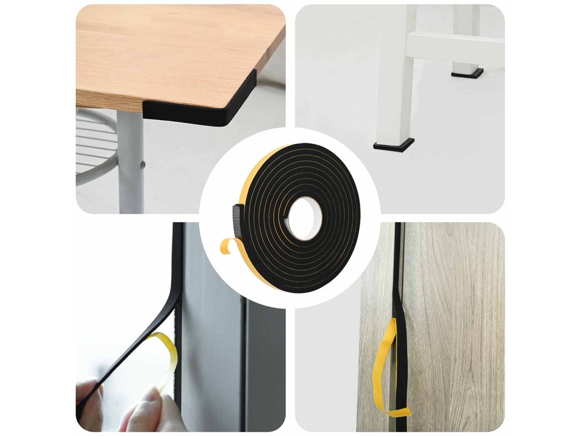 Vidaxl Fita De Espuma Autoadesiva 10 Unid. Preto 15mm X 5m Espuma Cr