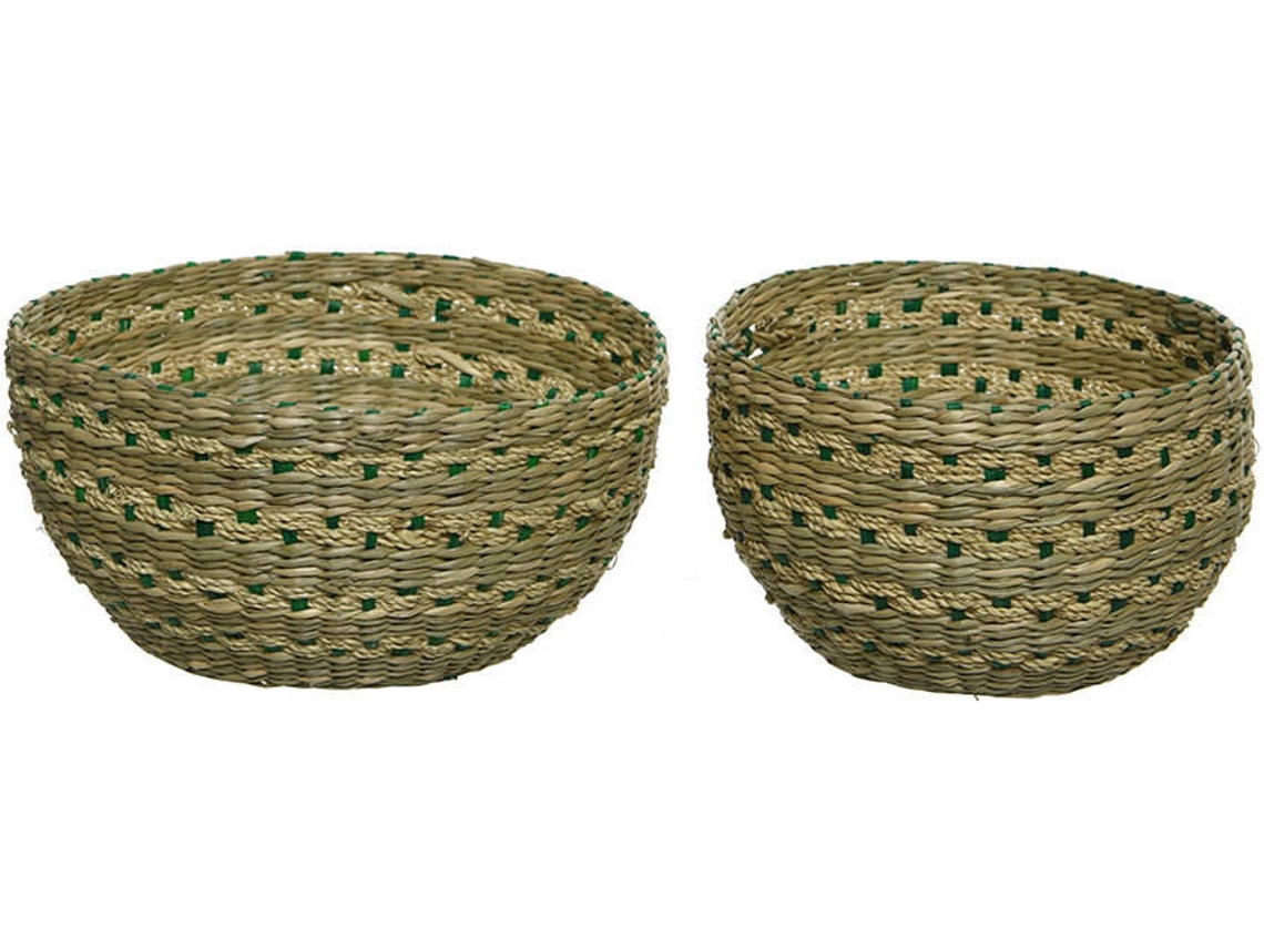 Set de 2 Cestos Naturais  KITCHEN GOODS (Ø20X10Cm, Ø16X10Cm)