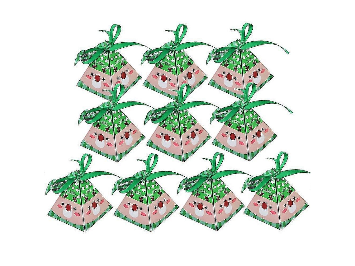 Conjunto De 10 Caixas/recipientes Para Presentes De Natal Em Formato De Alce E Papai Noel Hengjian