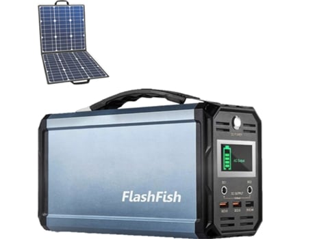 Power Bank FLASHFISH G300 60000 Mah 300 W+Painel Solar FLASHFISH Sp100W