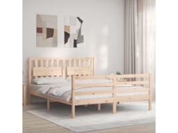 Estrutura De Cama Com Cabeceira 160x200 Cm Madeira Maciça
