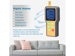 Detector De Qualidade Do Ar 5 Em 1 Co2 Hcho Tvoc Temp Umidade Com Retroiluminação