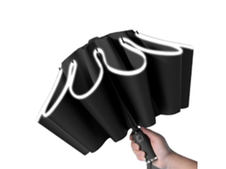 GUARDA CHUVA Automático Reverso Grande com Faixa Refletiva Preto | S/MARCA