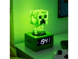 Minecraft Creeper Paladone Despertador Soneca E Iluminado Luz Noturna Verde