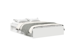 Bed Frame, Bed Frames Vidaxl Branco Madeira Processada (120 X 200 Cm)