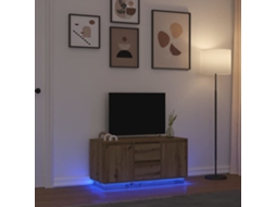 Vidaxl Móvel De Tv Com Luzes Led 100x41x50 Cm Carvalho Artisiano