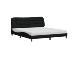 Bed, Beds Vidaxl Preto Tecido (180 X 200 Cm)