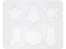 Molde De Silicone Branco Para Pingente Diy, Boneco De Neve