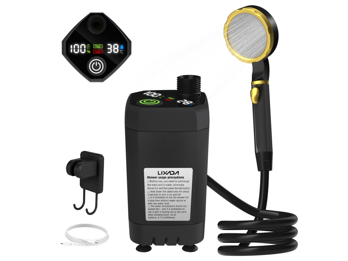 Pump Chuveiro Camping Portátil com Display Digital