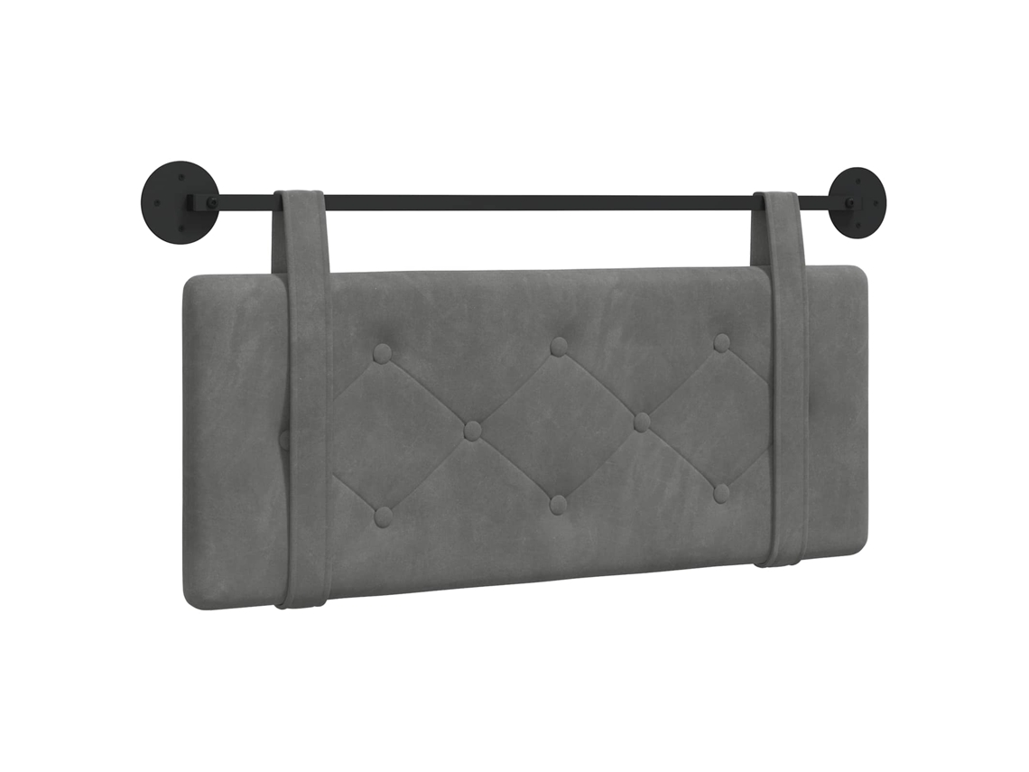 Conjunto 1 Cabeceira Suspensa Vidaxl Cinzento Veludo (110 X 55 X 5 Cm)