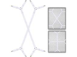 Lurelia Correias Para Lençol 2 Peças Metal Ajustável Elástico Triângulo Resistente Colcha Colchão Cama Branco