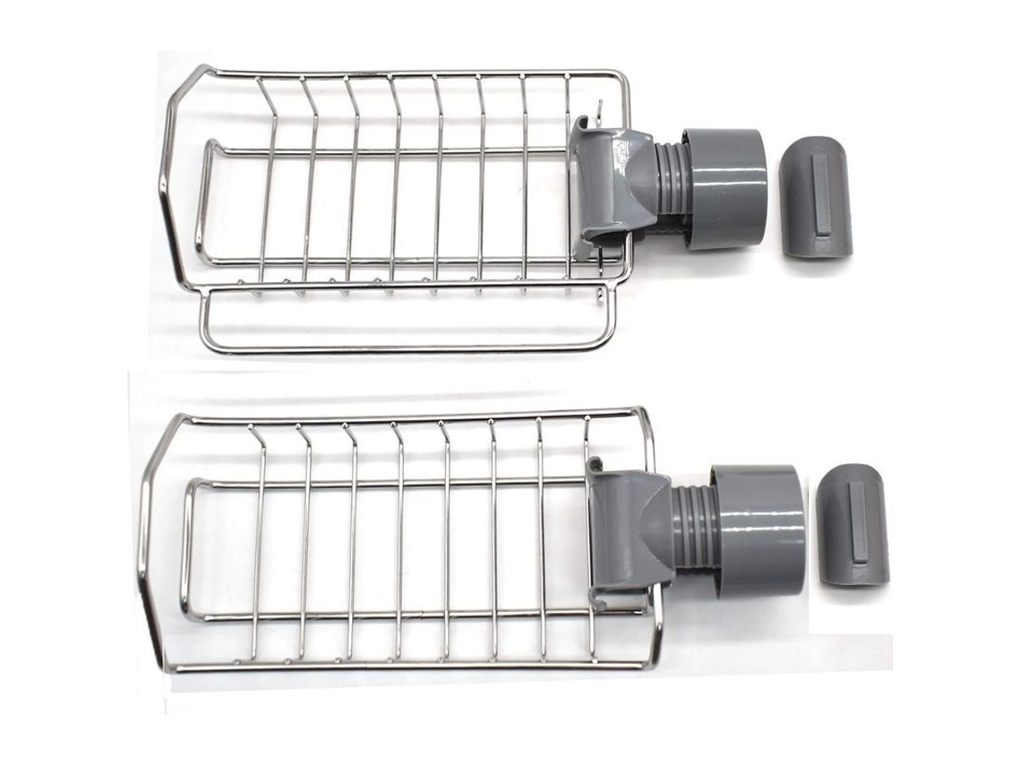 Portavasos De Esponja De Acero Inoxidable Desmontable 2 Piezas Para Fregadero Con Diseño Hueco Y Gancho Superior