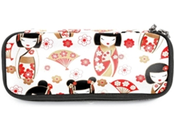 Estojo Kokeshi Com Estampa De Boneca Japonesa, Grande Capacidade, Ideal Escola, Escritório, Adultos, Meninas E